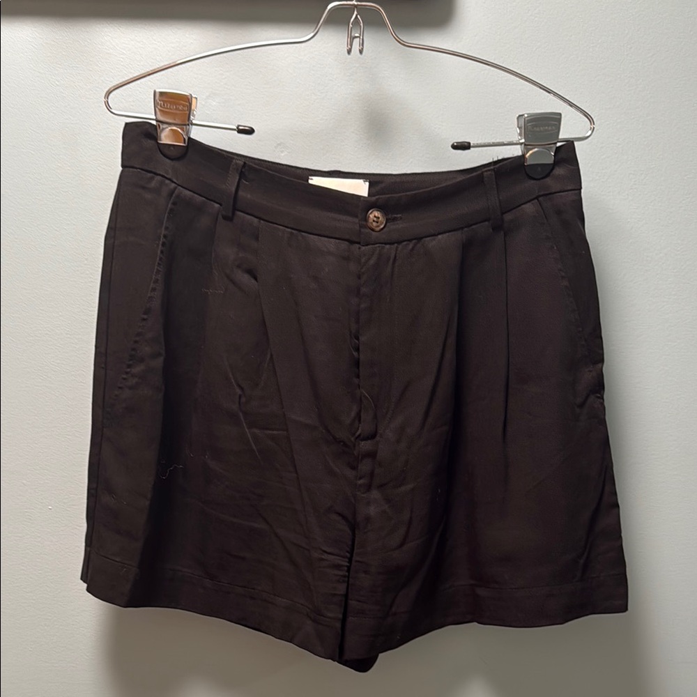Reformation Black High Waist Tailored Shorts